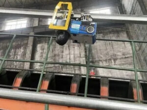 rail mounted robot for belt conveyor inspection