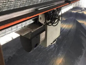 rail mounted laser scanner for longitudinal stockpile surveying
